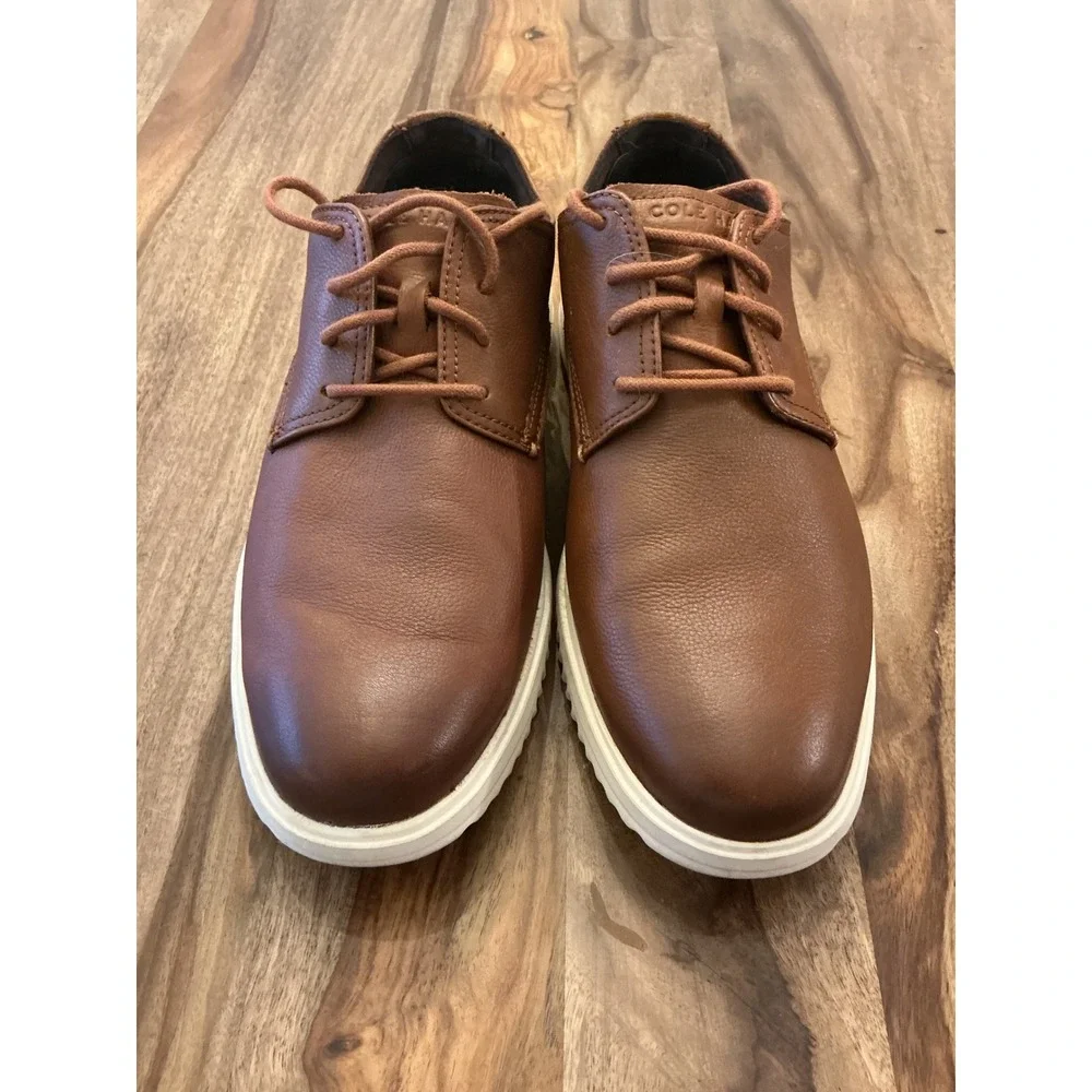 Cole Haan Grand+ Mens Leather Oxford Shoes Brown C36935 Size 8.5 W